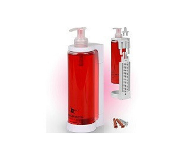 Dispensador de enjuague bucal de vidrio ámbar con portavasos para baño,  contenedor de botellas de enjuague bucal recargable de 16 onzas con  bandeja