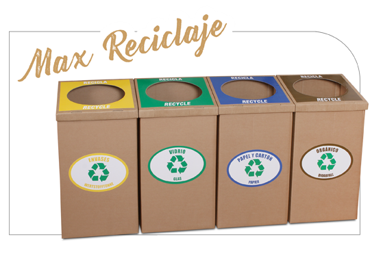 Papelera robusta de reciclaje (Papel y cartón) para zonas comunes. Regalo  10 bolsas azules.