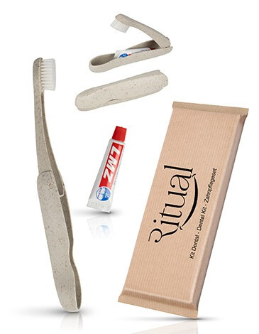 KIT DENTAL PLEGABLE DE BOLSILLO CON TUBO DE PASTA DENTAL